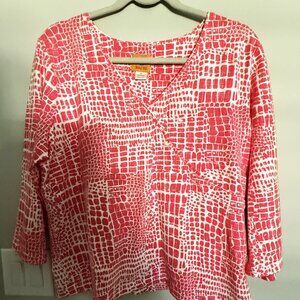 RUBY ROAD Cotton Spandex Top-- XL